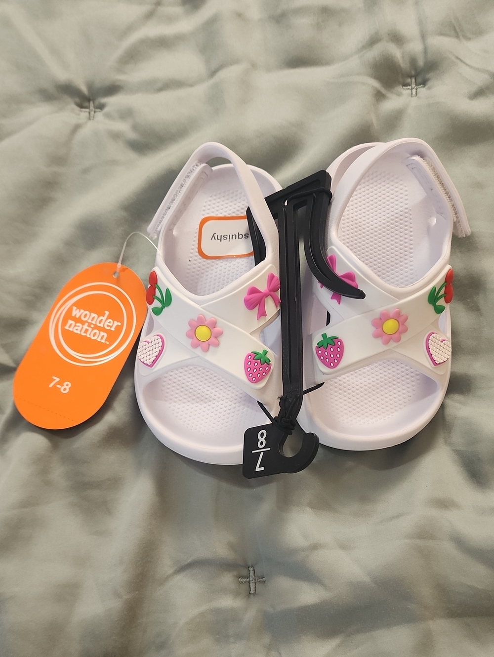 wonder nation White Kids Strawberry & Flower Clog Sandals